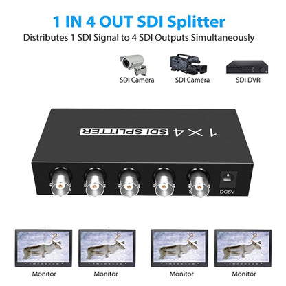 1 In 4 Out SD-SDI / HD-SDI / 3G-SDI Distribution Amplifier Video SDI Splitter(EU Plug) - Splitter by buy2fix | Online Shopping UK | buy2fix