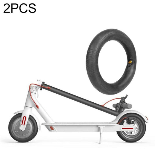 2 PCS For Xiaomi Mijia M365 Electric Scooter 8.5 inch Rubber Padded Tire Inner Tube with Valve Cover(Black) - Accessories & Parts by buy2fix | Online Shopping UK | buy2fix