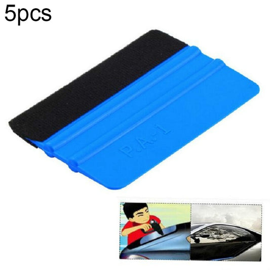 5pcs Felt Scraper Plastic Film Scraper Car Foil Cleaning Tools, Size:10×7cm(Blue) - Sticker Tools by buy2fix | Online Shopping UK | buy2fix