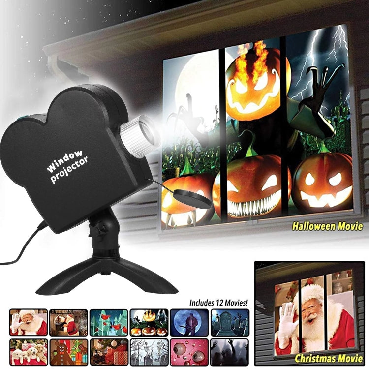 Christmas Halloween Laser Projector Mini Window Home Theater Projector, Plug Type:AU Plug by buy2fix