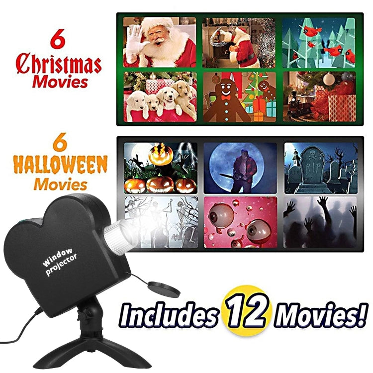 Christmas Halloween Laser Projector Mini Window Home Theater Projector, Plug Type:AU Plug by buy2fix