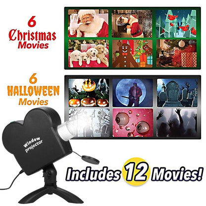 Christmas Halloween Laser Projector Mini Window Home Theater Projector, Plug Type:AU Plug by buy2fix
