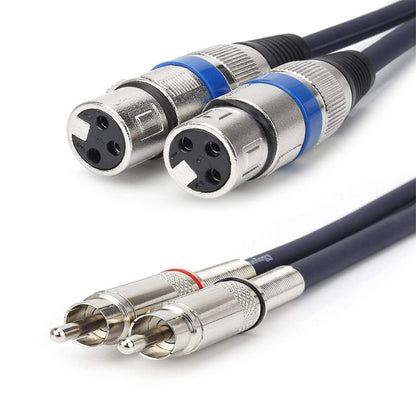 2RCA Male 2XLR Caron Female Speaker Audio Balance Cable, Length:10m - Microphone Audio Cable & Connector by buy2fix | Online Shopping UK | buy2fix