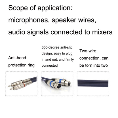 2RCA Male 2XLR Caron Female Speaker Audio Balance Cable, Length:20m - Microphone Audio Cable & Connector by buy2fix | Online Shopping UK | buy2fix