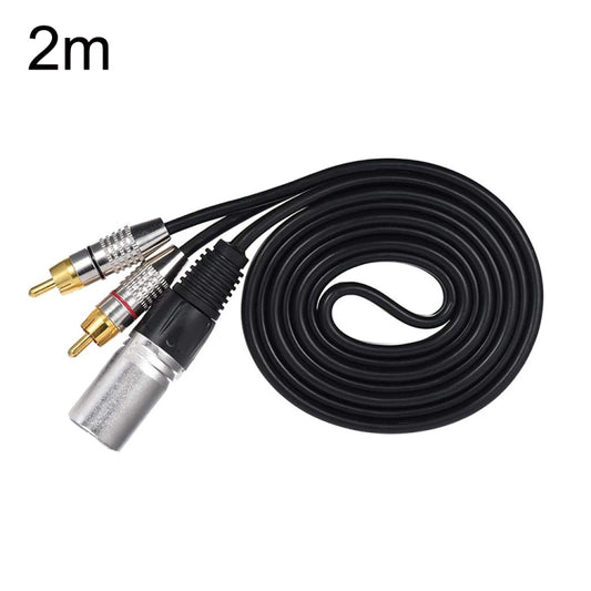 XLR Male To 2RCA Male Plug Stereo Audio Cable, Length:, Length:2m - Microphone Audio Cable & Connector by buy2fix | Online Shopping UK | buy2fix