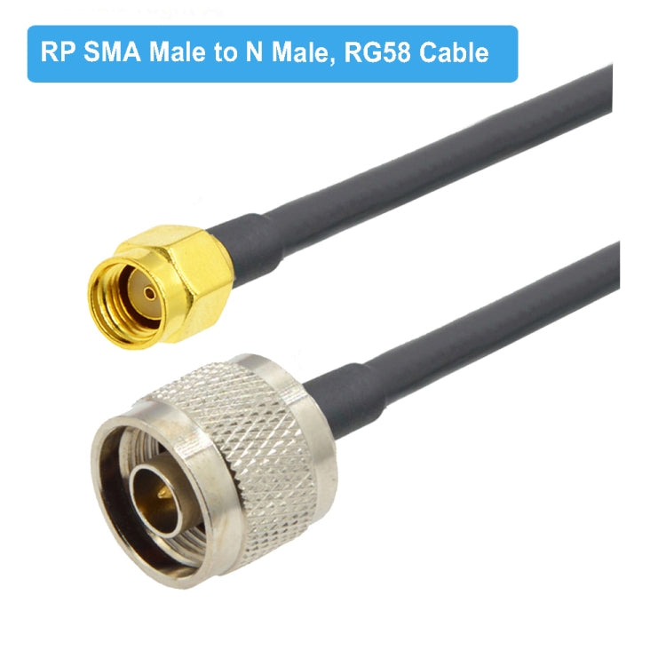RP-SMA Male to N Male RG58 Coaxial Adapter Cable, Cable Length:0.5m by buy2fix