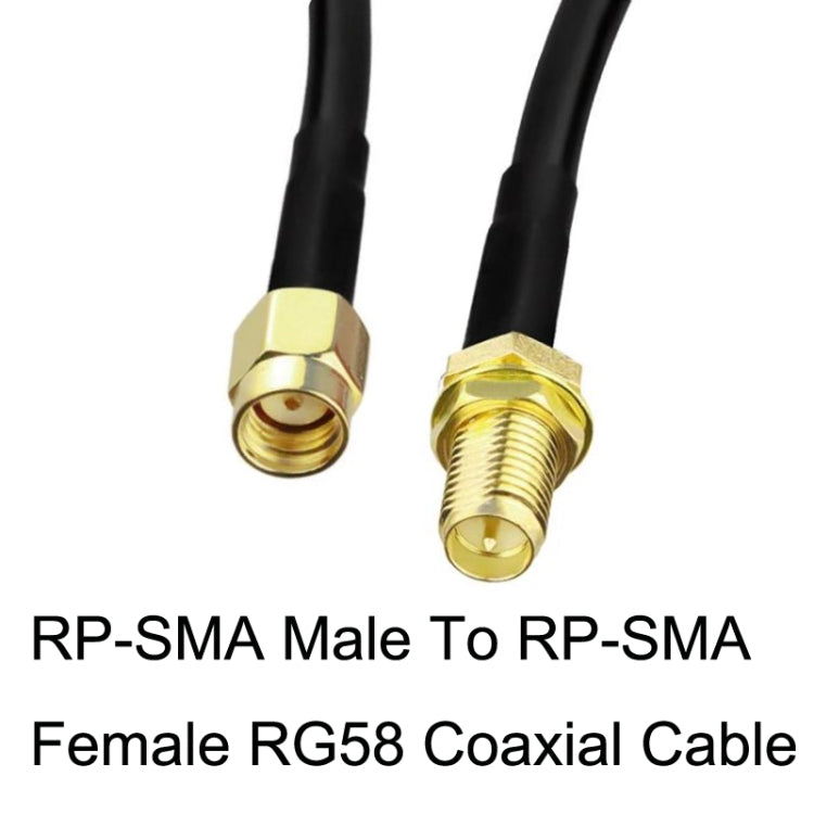 RP-SMA Male To RP-SMA Female RG58 Coaxial Adapter Cable, Cable Length:0.5m by buy2fix