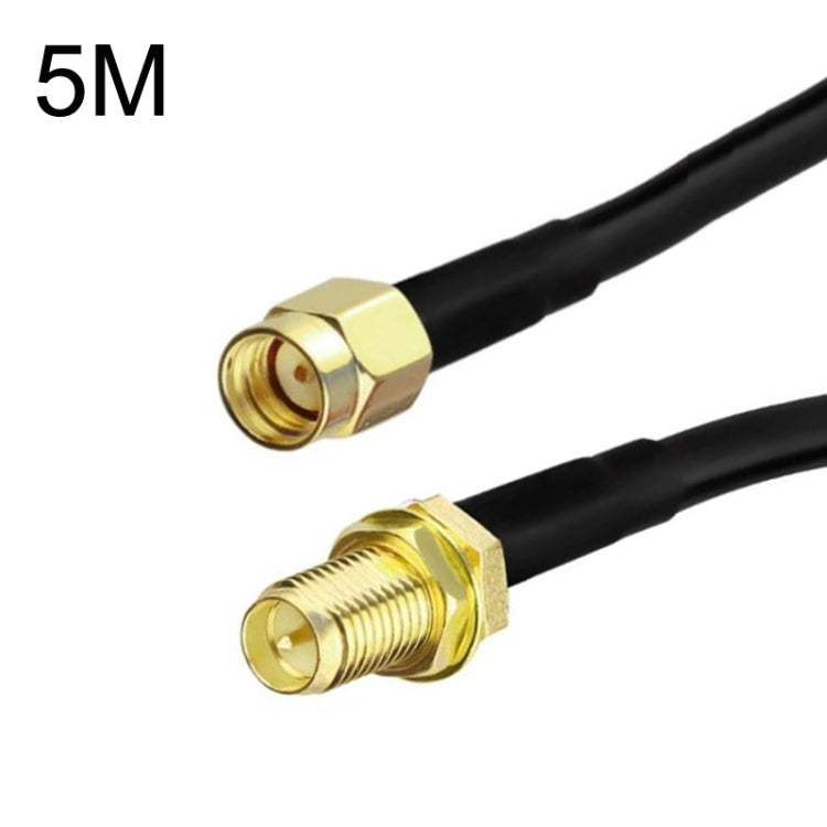 RP-SMA Male To RP-SMA Female RG58 Coaxial Adapter Cable, Cable Length:5m by buy2fix