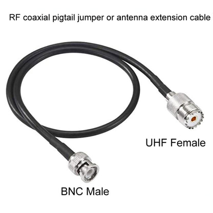 BNC Male To UHF Female RG58 Coaxial Adapter Cable, Cable Length:0.5m by buy2fix