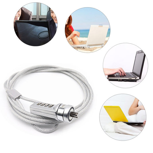 Four Digit Computer Lock Notebook Universal Anti-theft Password Lock, Size:Diameter 3.5 mm Length 1.2 m - Gadget by buy2fix | Online Shopping UK | buy2fix