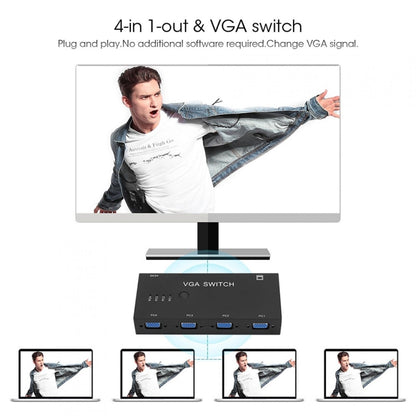 VGA Switcher with Four Inputs and One Output Computer VGA Video Converter by buy2fix
