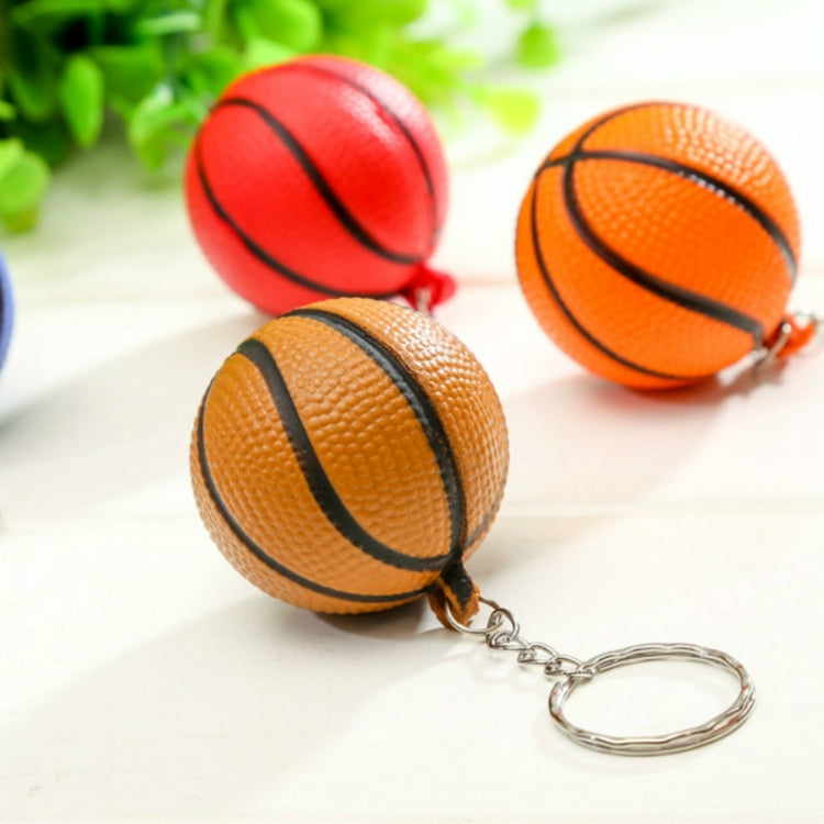 5 PCS Plastic Mini Basketball Keychain Men Car Key Ring Sports Souvenir Holiday Gift Random Color Delivery(As Show) by buy2fix