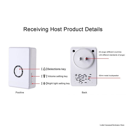 Villa Home Remote Doorbell 48 Classic Music Smart Wireless Doorbell, US Plug - Wireless Doorbell by buy2fix | Online Shopping UK | buy2fix
