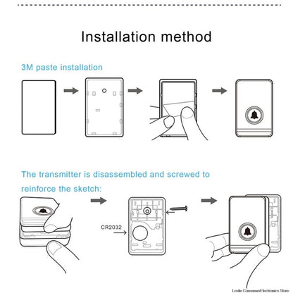 Villa Home Remote Doorbell 48 Classic Music Smart Wireless Doorbell, US Plug - Wireless Doorbell by buy2fix | Online Shopping UK | buy2fix