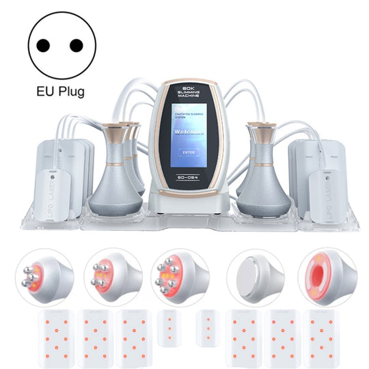 6 In 1  80K Ultrasonic Cavitation Vacuum Radio Frequency Lipo Laser Slimming Machine EU Plug(Gold Edge)