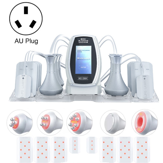 6 In 1  80K Ultrasonic Cavitation Vacuum Radio Frequency Lipo Laser Slimming Machine AU Plug(Sliver Edge)