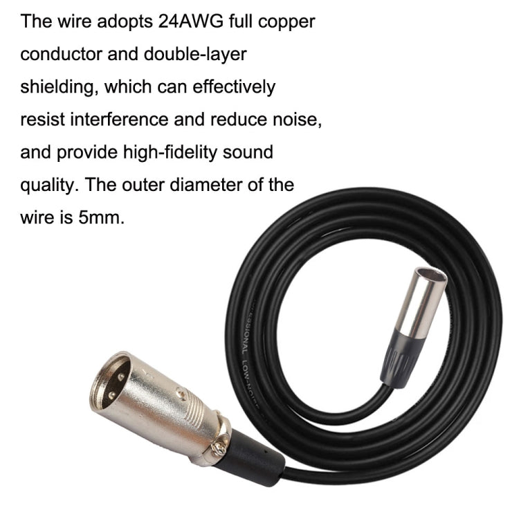 Xlrmini Caron Male To Mini Male Balancing Cable For 48V Sound Card Microphone Audio Cable, Length:1m - Microphone Audio Cable & Connector by buy2fix | Online Shopping UK | buy2fix
