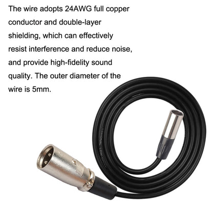 Xlrmini Caron Male To Mini Male Balancing Cable For 48V Sound Card Microphone Audio Cable, Length:1m - Microphone Audio Cable & Connector by buy2fix | Online Shopping UK | buy2fix