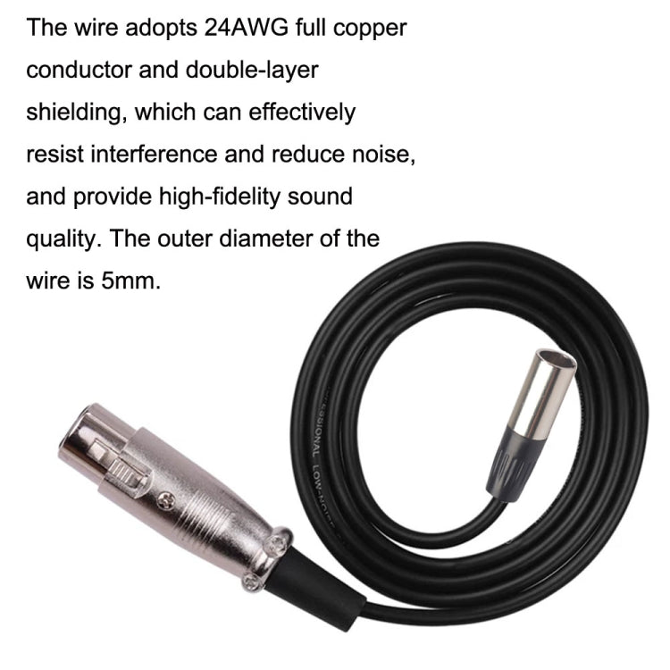 Xlrmini Caron Female To Mini Male Balancing Cable For 48V Sound Card Microphone Audio Cable, Length:2m - Microphone Audio Cable & Connector by buy2fix | Online Shopping UK | buy2fix