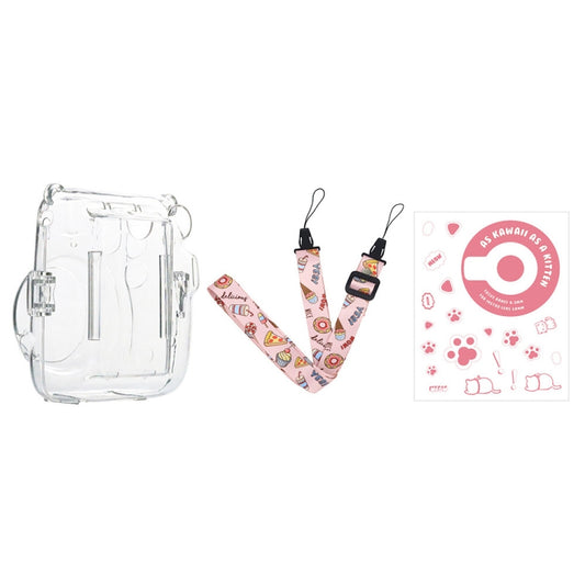 For Fujifilm Instax Mini 11  5sets Storage Case + Shoulder Strap + Sticker 3 In 1 Set(Set 1) - Protective Case by buy2fix | Online Shopping UK | buy2fix