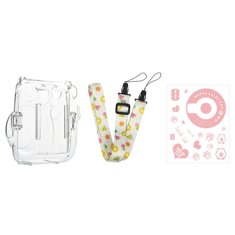 For Fujifilm Instax Mini 11 5sets Storage Case + Shoulder Strap + Sticker 3 In 1 Set(Set 2) by buy2fix