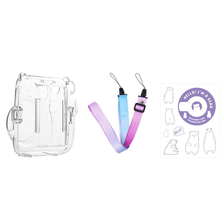 For Fujifilm Instax Mini 11 5sets Storage Case + Shoulder Strap + Sticker 3 In 1 Set(Set 3) by buy2fix