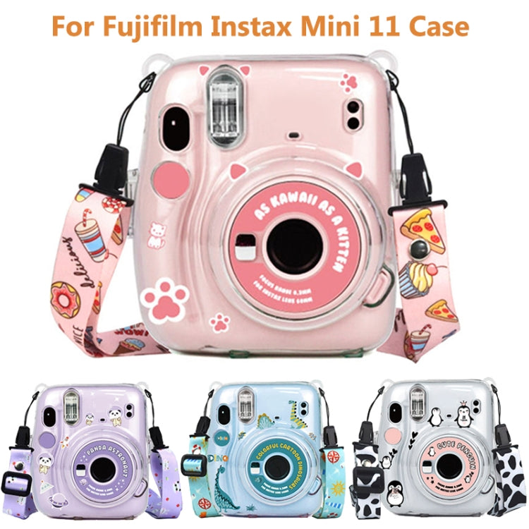 For Fujifilm Instax Mini 11 5sets Storage Case + Shoulder Strap + Sticker 3 In 1 Set(Set 2) by buy2fix