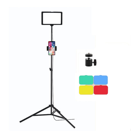 6 Inch 3200-5500K Three-color Temperature Photography Flat-panel Live Fill Light,Spec: 0.5m Bracket - Selfie Light by buy2fix | Online Shopping UK | buy2fix