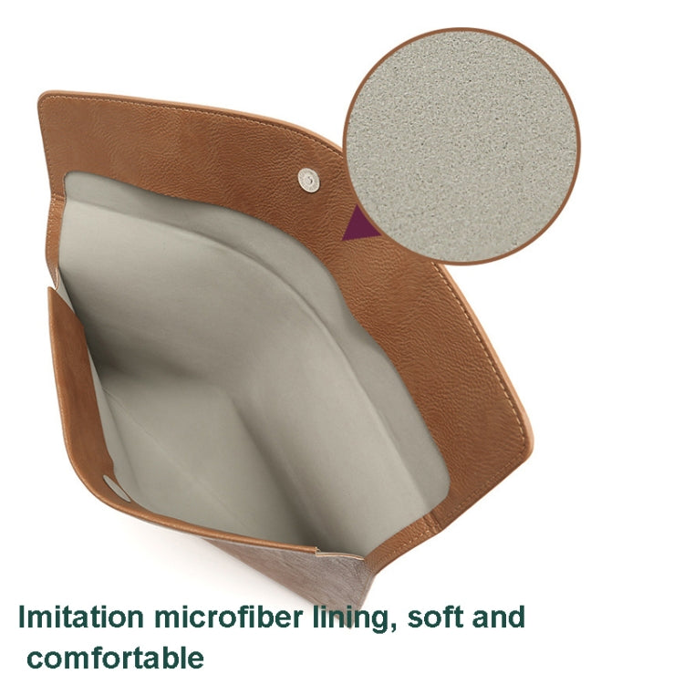 PU Leather Litchi Pattern Sleeve Case For 14 Inch Laptop, Style: Single Bag (Light Brown) by buy2fix