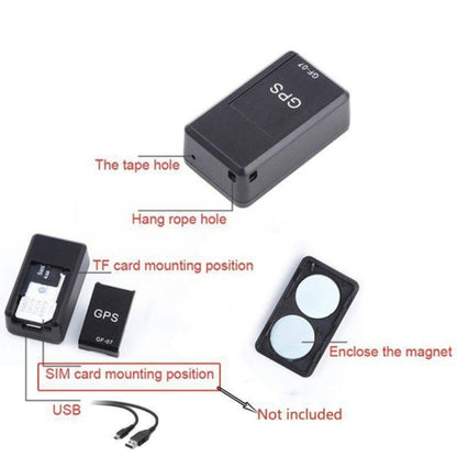 GF07 Mini GPS Tracking Strong Magnetic Locator Voice-controlled Recording Anti-lost Device Only Supports 2G Network(Black) by buy2fix