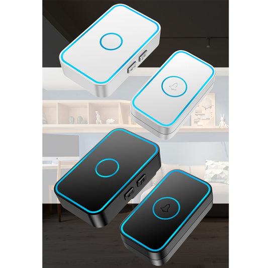 CACAZI A78 Long-Distance Wireless Doorbell Intelligent Remote Control Electronic Doorbell, Style:UK Plug(Elegant Black) - Wireless Doorbell by CACAZI | Online Shopping UK | buy2fix