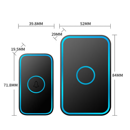 CACAZI A78 Long-Distance Wireless Doorbell Intelligent Remote Control Electronic Doorbell, Style:UK Plug(Elegant Black) - Wireless Doorbell by CACAZI | Online Shopping UK | buy2fix