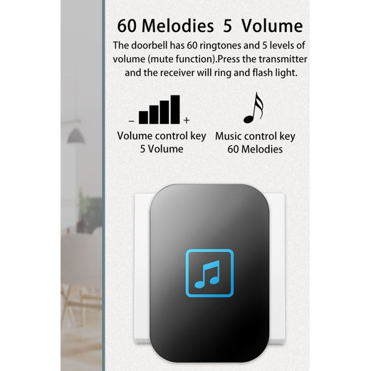 CACAZI A86 Electronic Music Remote Control Doorbell One For One AC Wireless Doorbell, Style:UK Plug(White) - Wireless Doorbell by CACAZI | Online Shopping UK | buy2fix