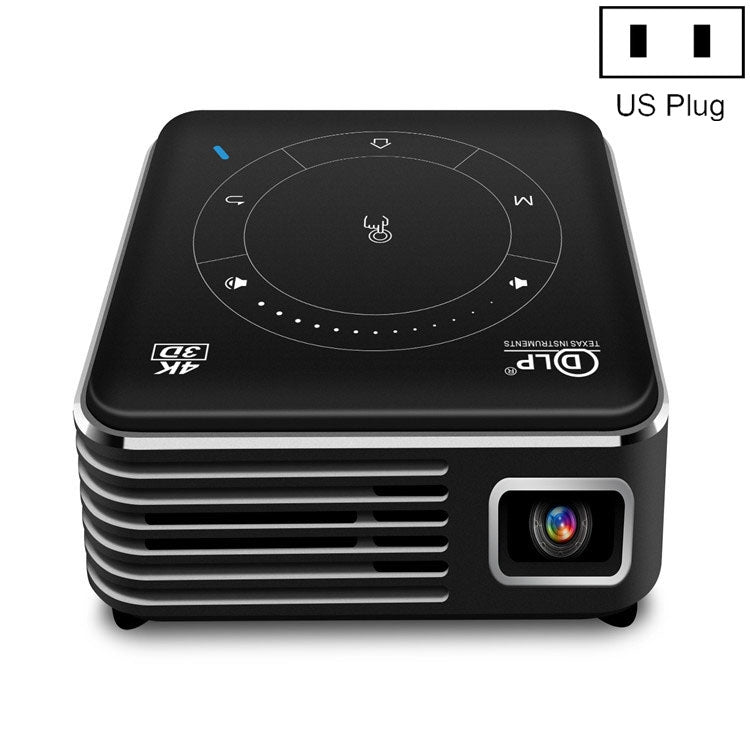 P11 4K HD DLP Mini 3D Projector 4G + 32G Smart Micro Convenient Projector, Style:US Plug(Black) - Mini Projector by buy2fix | Online Shopping UK | buy2fix