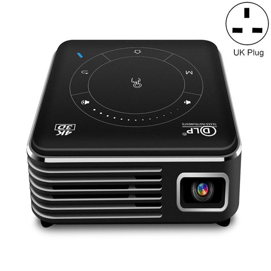 P11 4K HD DLP Mini 3D Projector 4G + 32G Smart Micro Convenient Projector, Style:UK Plug(Black) - Mini Projector by buy2fix | Online Shopping UK | buy2fix