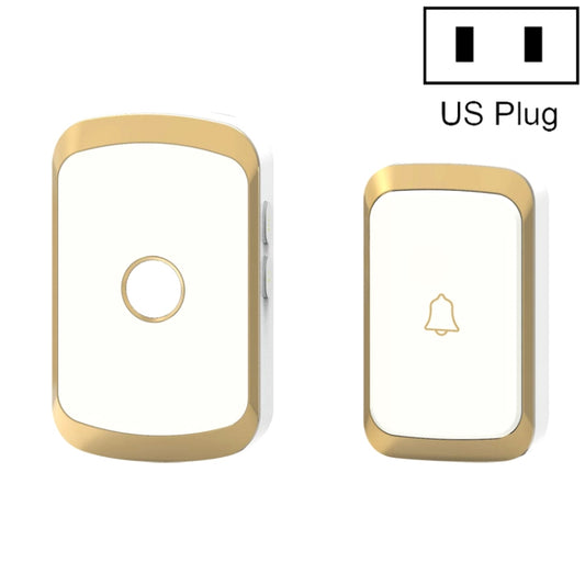 CACAZI A20 Smart Home Wireless Doorbell Digital Music Remote Control Doorbell, Style:US Plug(Golden) - Wireless Doorbell by buy2fix | Online Shopping UK | buy2fix