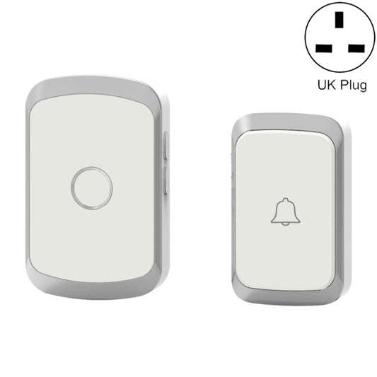 CACAZI A20 Smart Home Wireless Doorbell Digital Music Remote Control Doorbell, Style:UK Plug(Silver) - Wireless Doorbell by buy2fix | Online Shopping UK | buy2fix