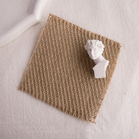 10 PCS 12x12cm Torn Edges Vintage Coarse Jute Scented Candle Coaster Photography Decoration Props(Slash) - Other Props by buy2fix | Online Shopping UK | buy2fix