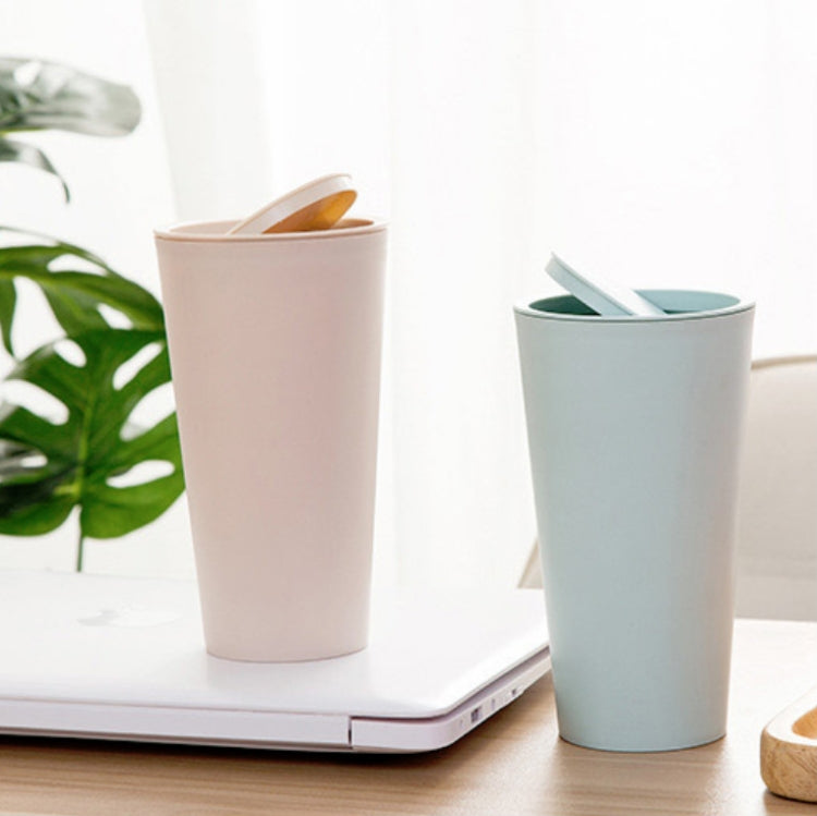 Desktop Plastic Rocker Cover Car Storage Round Barrel Car Tissue Trash Can(White) by buy2fix