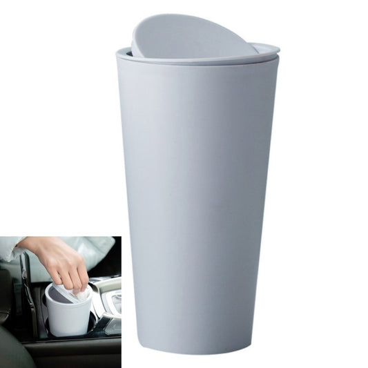 Desktop Plastic Rocker Cover Car Storage Round Barrel Car Tissue Trash Can(Blue) by buy2fix