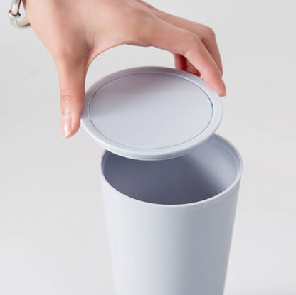 Desktop Plastic Rocker Cover Car Storage Round Barrel Car Tissue Trash Can(Blue) by buy2fix