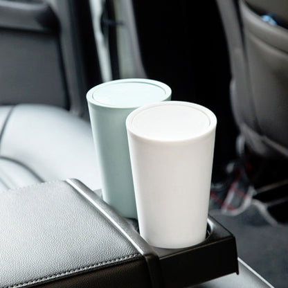 Desktop Plastic Rocker Cover Car Storage Round Barrel Car Tissue Trash Can(Green) by buy2fix