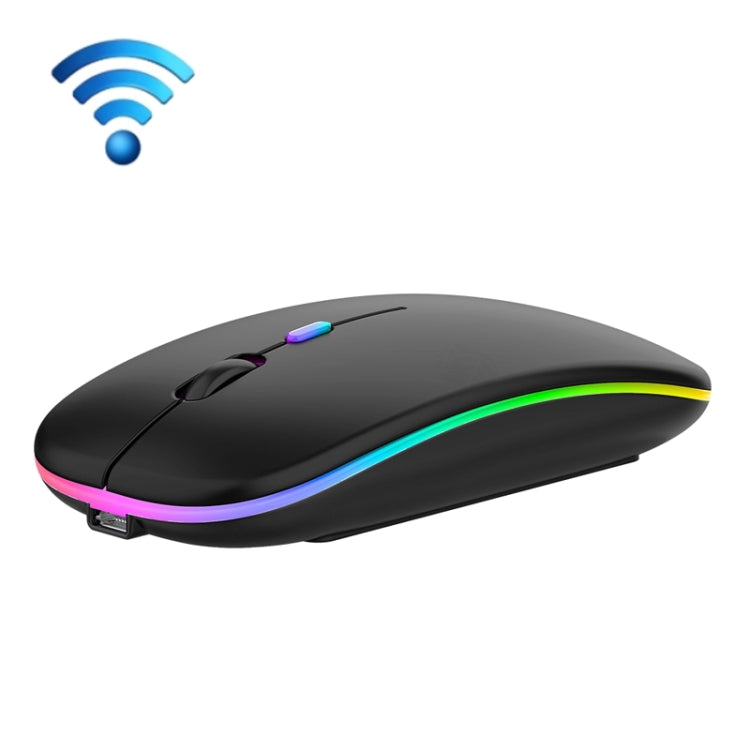 3 Keys RGB Backlit Silent Bluetooth Wireless Dual Mode Mouse(Black) by buy2fix