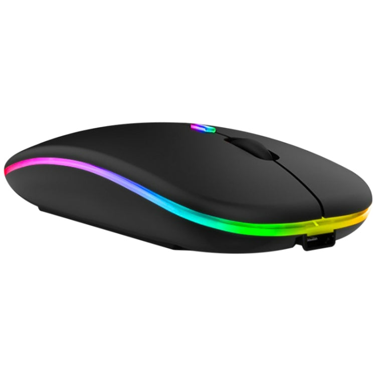 3 Keys RGB Backlit Silent Bluetooth Wireless Dual Mode Mouse(Black) by buy2fix