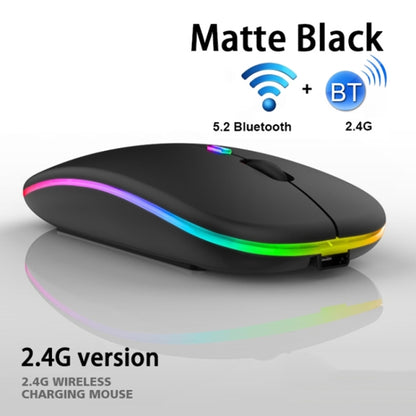 3 Keys RGB Backlit Silent Bluetooth Wireless Dual Mode Mouse(Black) by buy2fix
