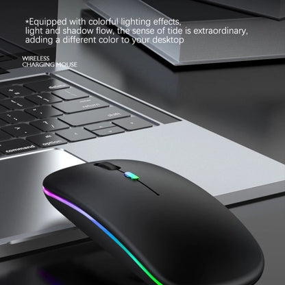 3 Keys RGB Backlit Silent Bluetooth Wireless Dual Mode Mouse(Black) by buy2fix
