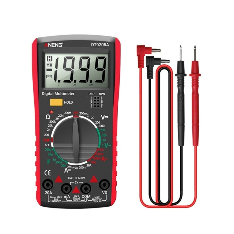 ANENG Automatic High-Precision Intelligent Digital Multimeter, Model:DT9205A HOLD Key(Red) - Digital Multimeter by ANENG | Online Shopping UK | buy2fix