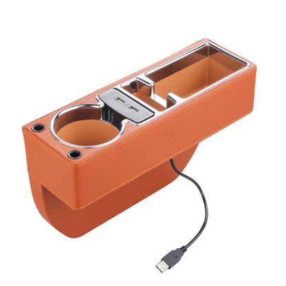 SUSISUN SNH010 Car Seat Gap Storage Box, Style:Positive Drive USB Charging(Brown) - Stowing Tidying by SUSISUN | Online Shopping UK | buy2fix
