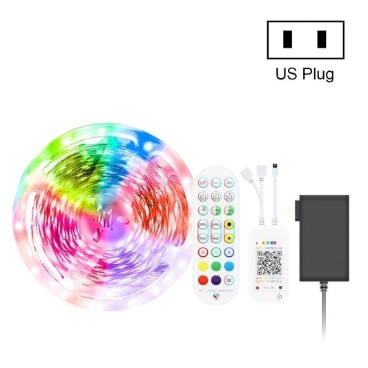 5M 150 LEDs Bluetooth Suit Smart Music Sound Control Light Strip Waterproof 5050 RGB Colorful Atmosphere LED Light Strip With 24-Keys Remote Control(US Plug) - Bare Board Light by buy2fix | Online Shopping UK | buy2fix