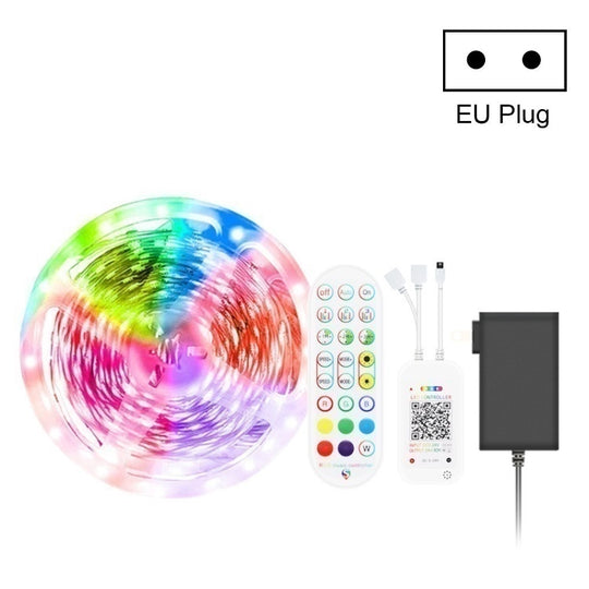 5M 300 LEDs Bluetooth Suit Smart Music Sound Control Light Strip Waterproof 5050 RGB Colorful Atmosphere LED Light Strip With 24-Keys Remote Control(EU Plug)